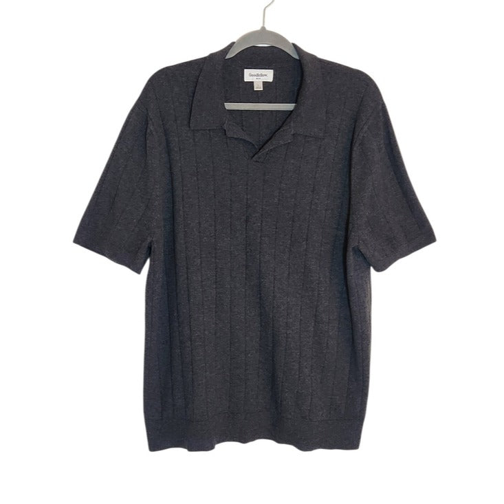 Goodfellow and Co Gray Short Sleeve Polo Sweater Size Large