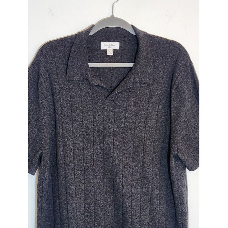 Goodfellow and Co Gray Short Sleeve Polo Sweater Size Large