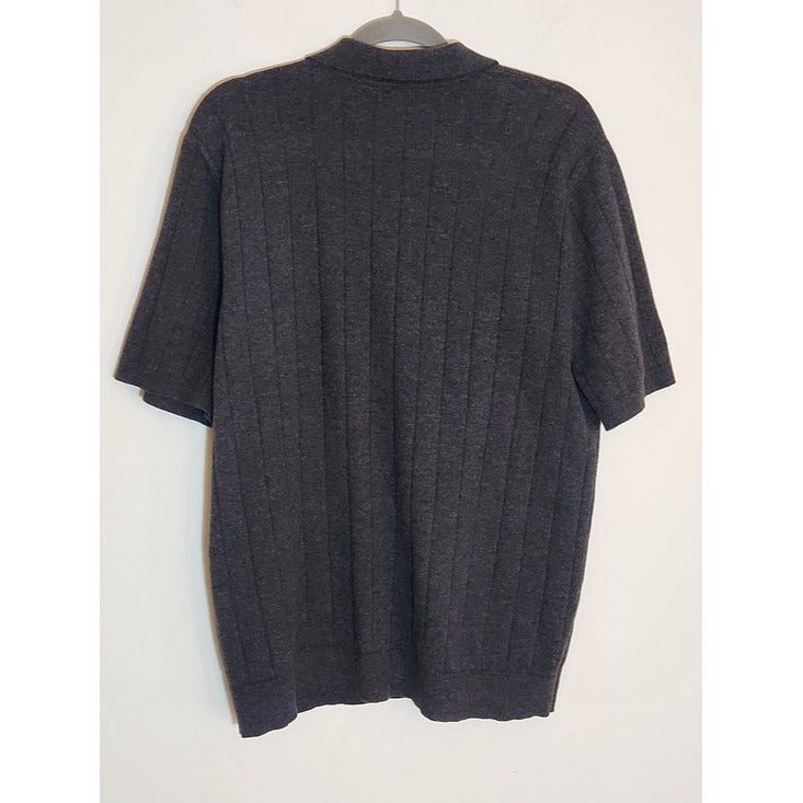 Goodfellow and Co Gray Short Sleeve Polo Sweater Size Large