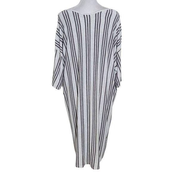 LuLaRoe Gray and Brown Stripe Tunic Size 2XL Lularoe Oversized Tunic