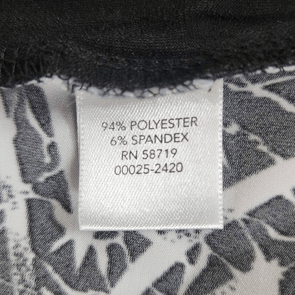 Christopher & Banks Layered Look Black and White Print Top Size Medium