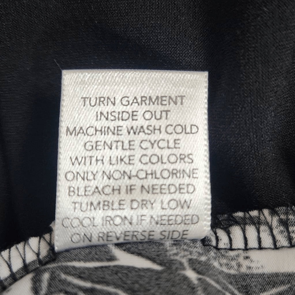 Christopher & Banks Layered Look Black and White Print Top Size Medium