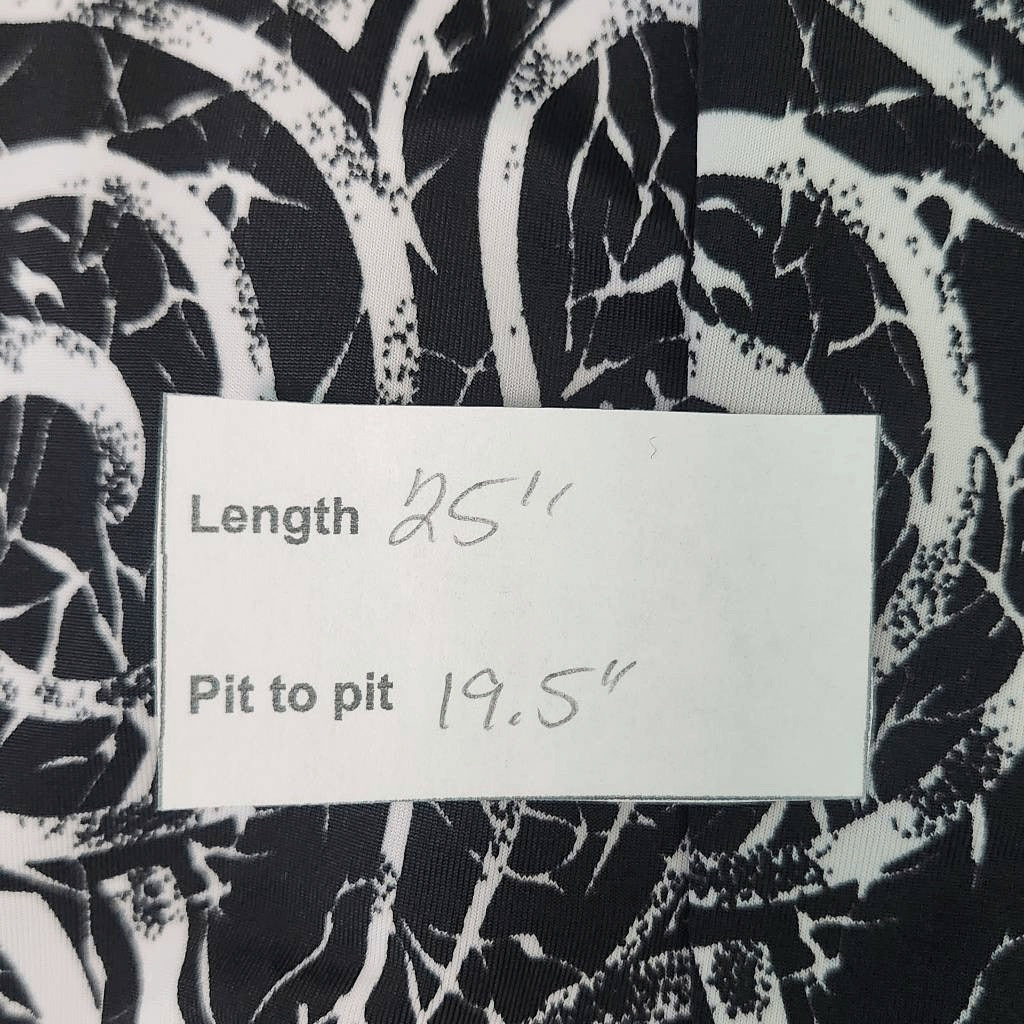Christopher & Banks Layered Look Black and White Print Top Size Medium