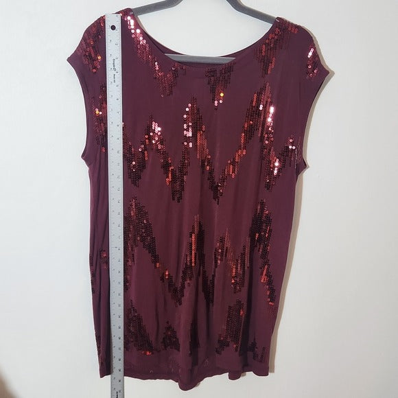 Kische Burgundy Sequin Top Size XL NWOT