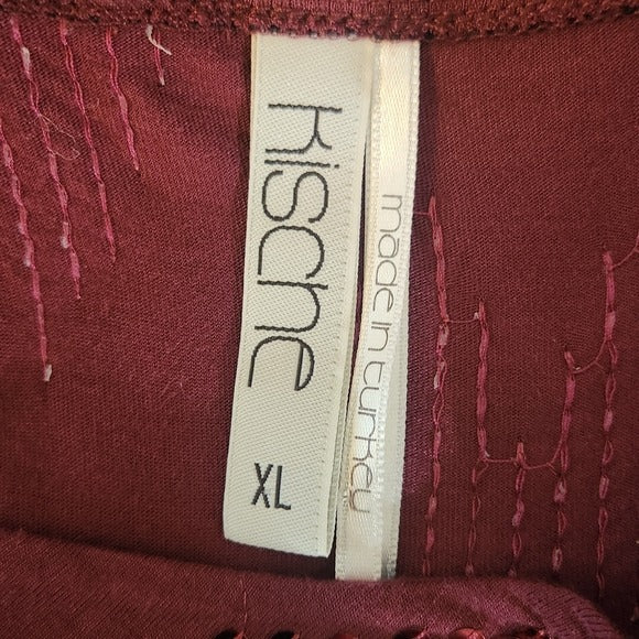 Kische Burgundy Sequin Top Size XL NWOT