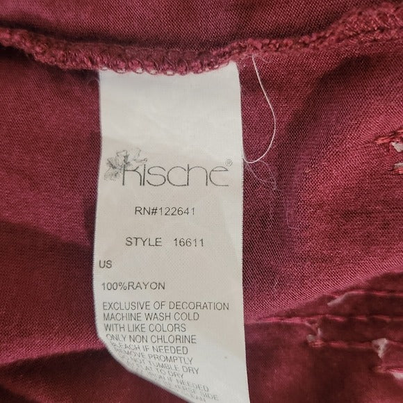 Kische Burgundy Sequin Top Size XL NWOT