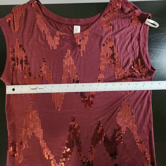 Kische Burgundy Sequin Top Size XL NWOT