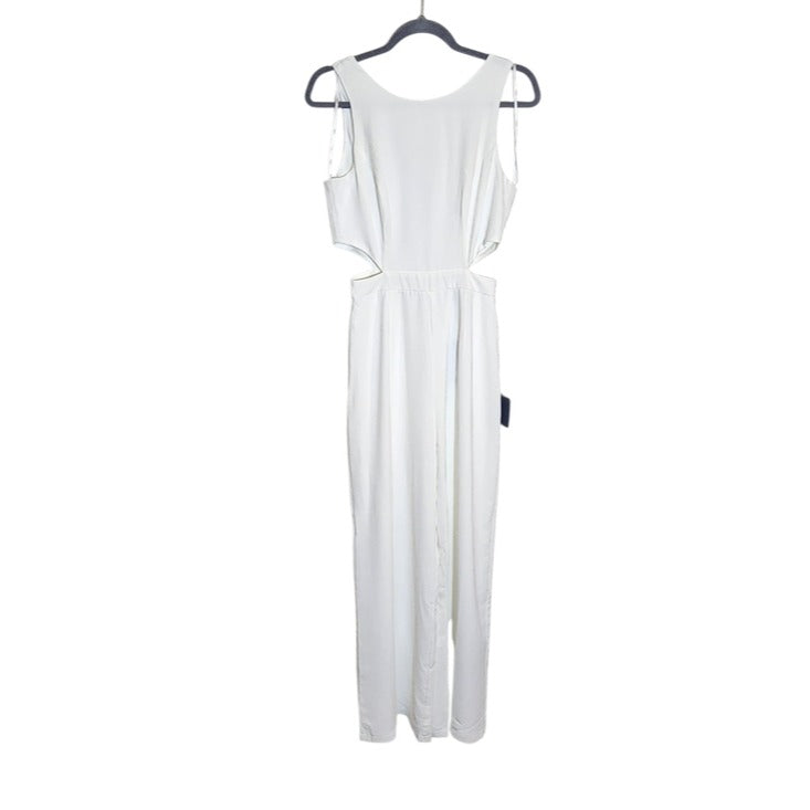 Lulus White Sleeveless Cut Out Wide Leg Jumpsuit Size Medium NWT