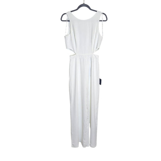 Lulus White Sleeveless Cut Out Wide Leg Jumpsuit Size Medium NWT