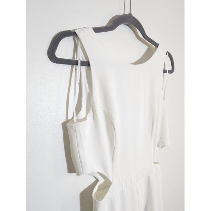 Lulus White Sleeveless Cut Out Wide Leg Jumpsuit Size Medium NWT