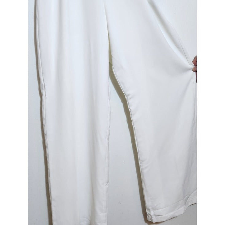 Lulus White Sleeveless Cut Out Wide Leg Jumpsuit Size Medium NWT