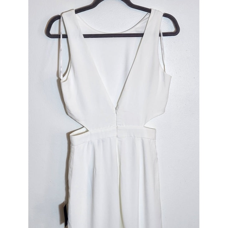 Lulus White Sleeveless Cut Out Wide Leg Jumpsuit Size Medium NWT