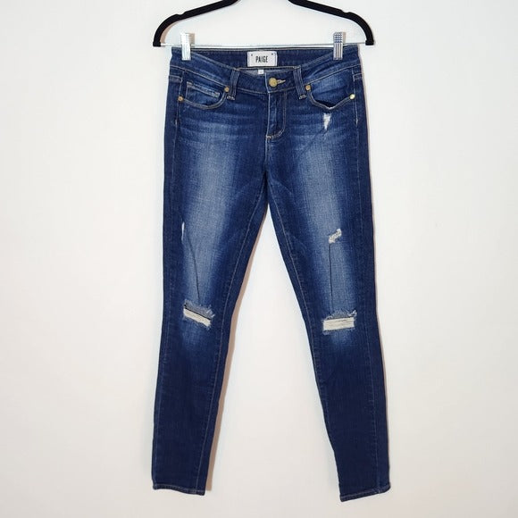 PAIGE Verdugo Ultra Skinny Distressed Low-Rise Jeans Size 25