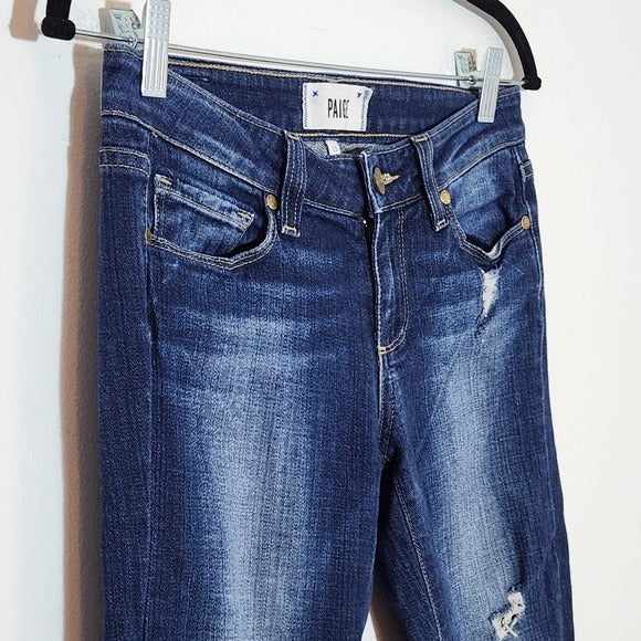 PAIGE Verdugo Ultra Skinny Distressed Low-Rise Jeans Size 25