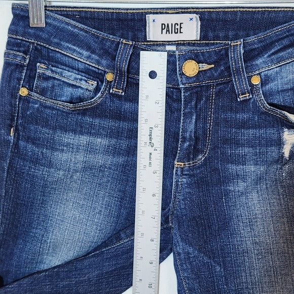 PAIGE Verdugo Ultra Skinny Distressed Low-Rise Jeans Size 25