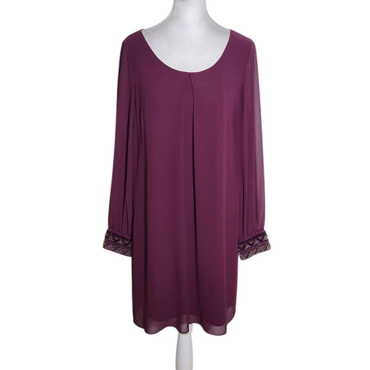 A. Byer Burgundy Cocktail Shift Dress Size Medium Wedding Guest Dress