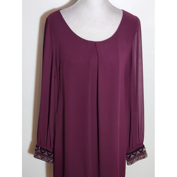 A. Byer Burgundy Cocktail Shift Dress Size Medium Wedding Guest Dress