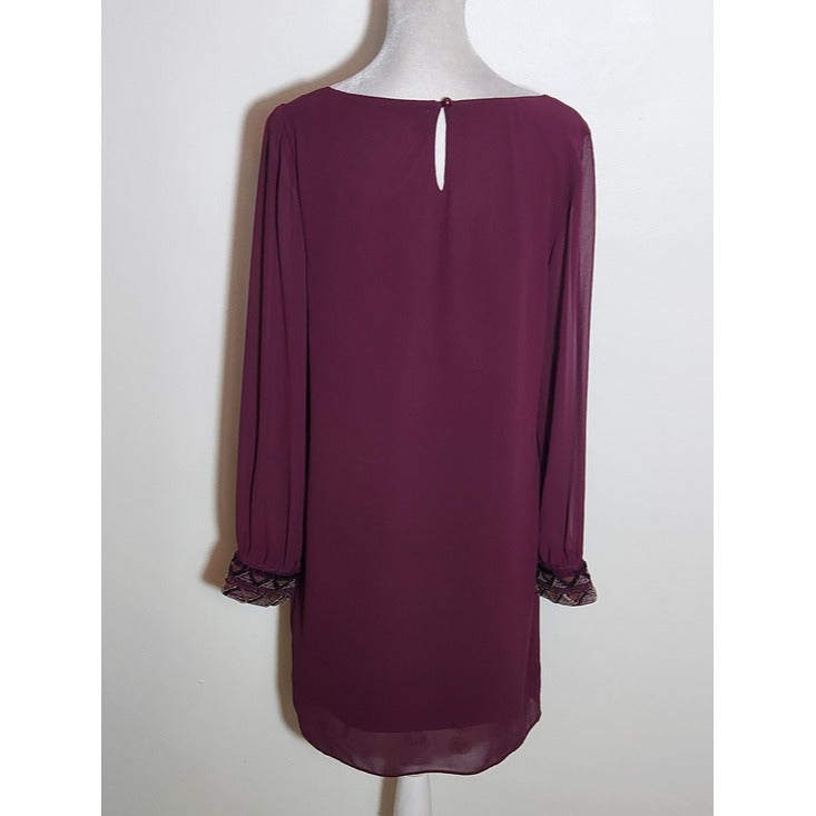 A. Byer Burgundy Cocktail Shift Dress Size Medium Wedding Guest Dress