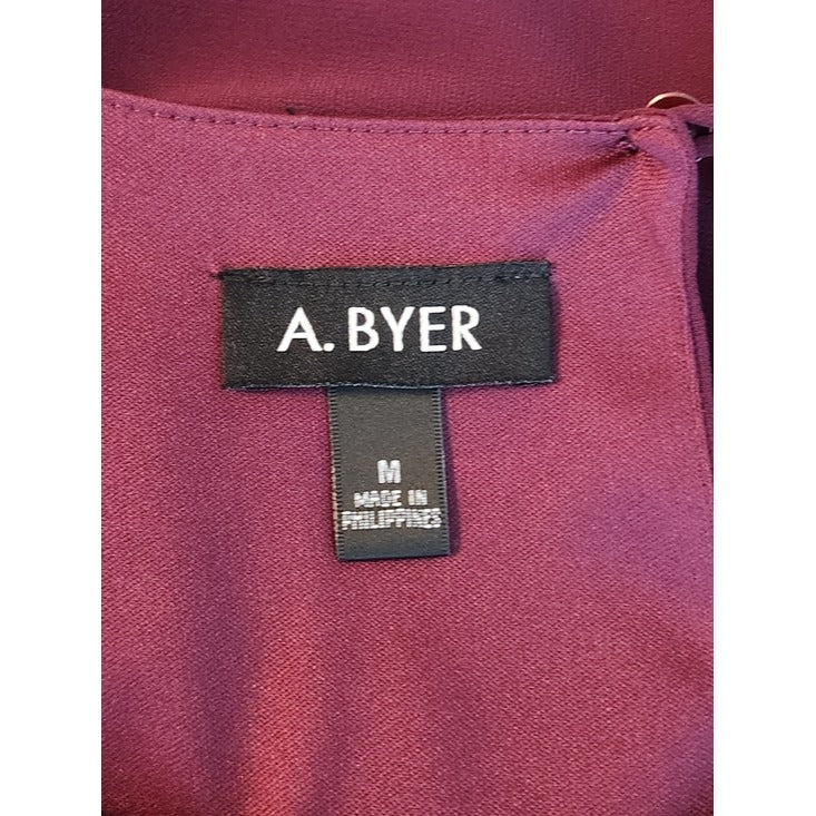 A. Byer Burgundy Cocktail Shift Dress Size Medium Wedding Guest Dress