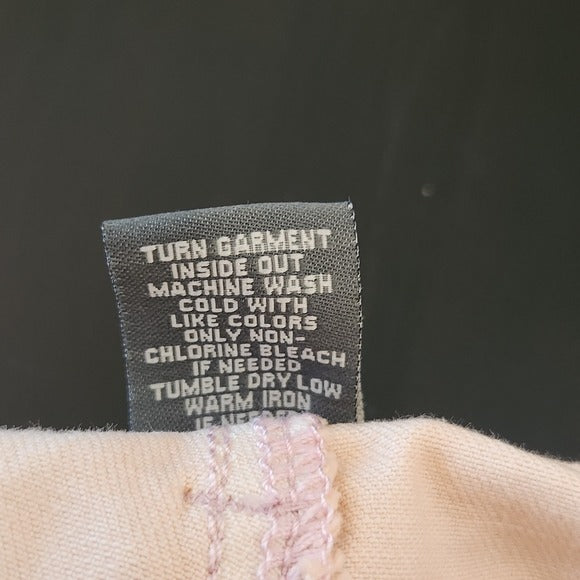 Kate & Mallory Pink Cropped Jeans with Ruffle Hem Size 8