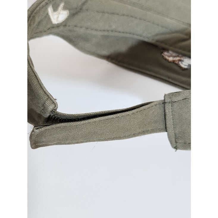 OC Distressed Olive Green Hunting Visor Adjustable Bird Embroidered Hat