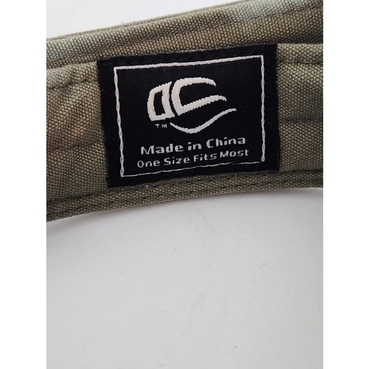 OC Distressed Olive Green Hunting Visor Adjustable Bird Embroidered Hat