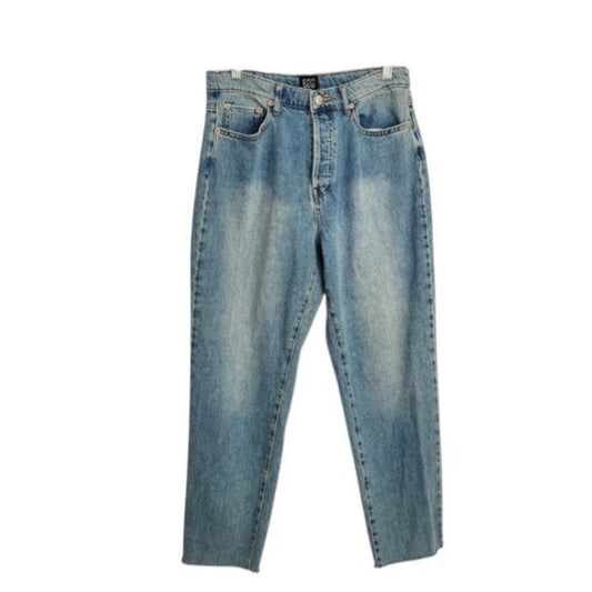 BDG Light Wash High-Rise Slim Straight Denim with Raw Edge Hem Size 29