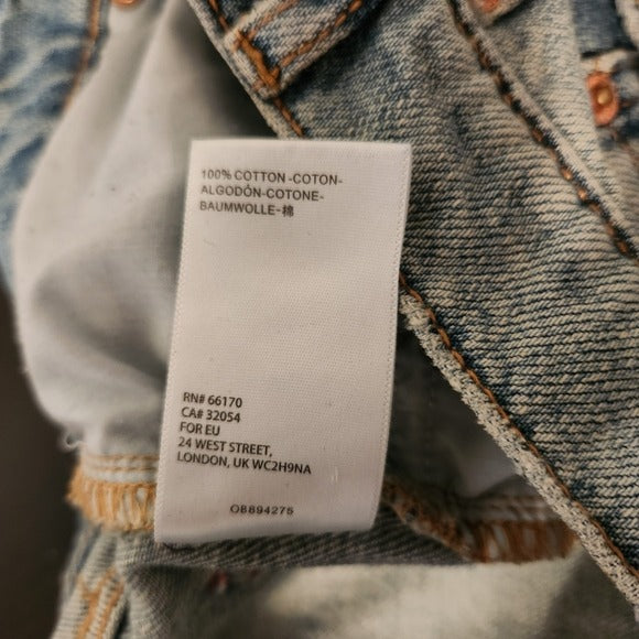 BDG Light Wash High-Rise Slim Straight Denim with Raw Edge Hem Size 29