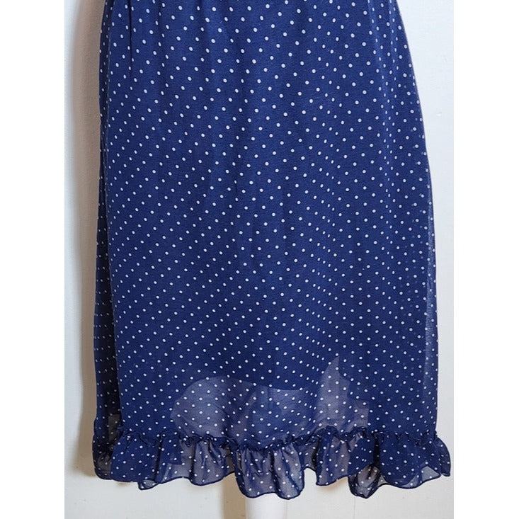 Jaquline Navy Polka Dot Wrap Look Dress Size Small NWT Wedding Guest Dress