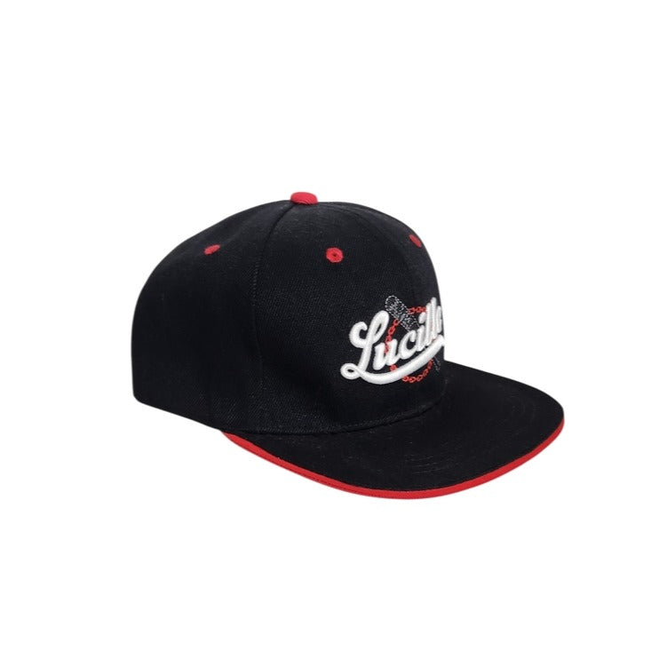 The Walking Dead Supply Drop Black and Red Lucille Flat Bill Hat Adjustable