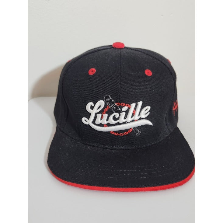 The Walking Dead Supply Drop Black and Red Lucille Flat Bill Hat Adjustable