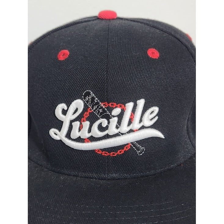 The Walking Dead Supply Drop Black and Red Lucille Flat Bill Hat Adjustable