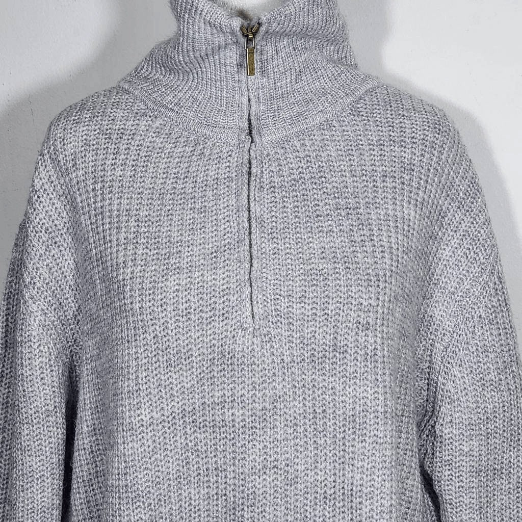 St. John's Bay Gray Sweater with Quarter-Zip Style Size XXL Soft Gray Sweater