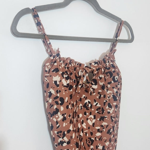 Old Navy Brown Leopard Print One-Piece Swimsuit NWT Size Small