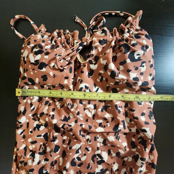 Old Navy Brown Leopard Print One-Piece Swimsuit NWT Size Small