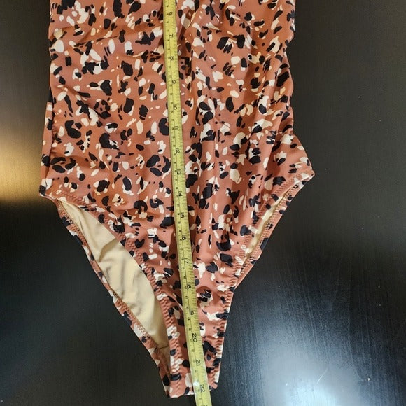 Old Navy Brown Leopard Print One-Piece Swimsuit NWT Size Small