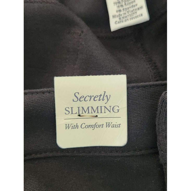 Croft & Barrow Black Secretly Slimming Pants Size 12 NWOT