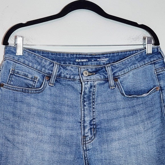 Old Navy Women's Blue Cut-Off Denim Shorts Size 14 High-Rise Jean Shorts
