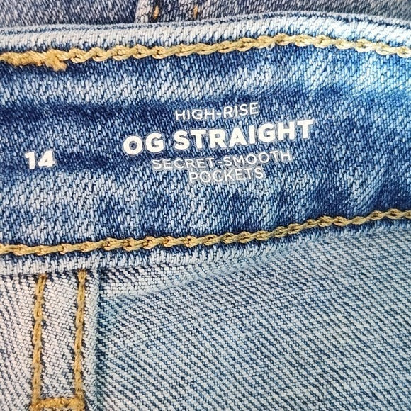 Old Navy Women's Blue Cut-Off Denim Shorts Size 14 High-Rise Jean Shorts