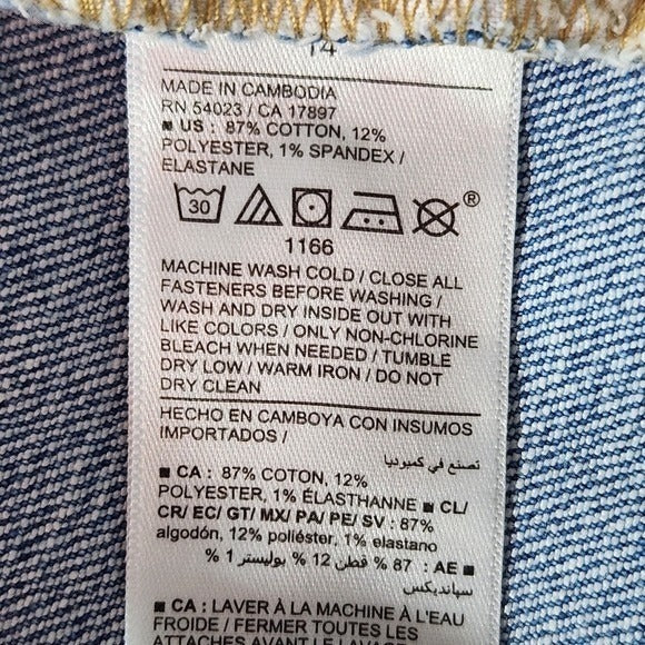 Old Navy Women's Blue Cut-Off Denim Shorts Size 14 High-Rise Jean Shorts