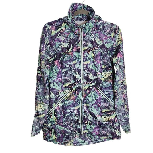 Lululemon Green and Purple Print Pack It Up Packable Jacket Size 4