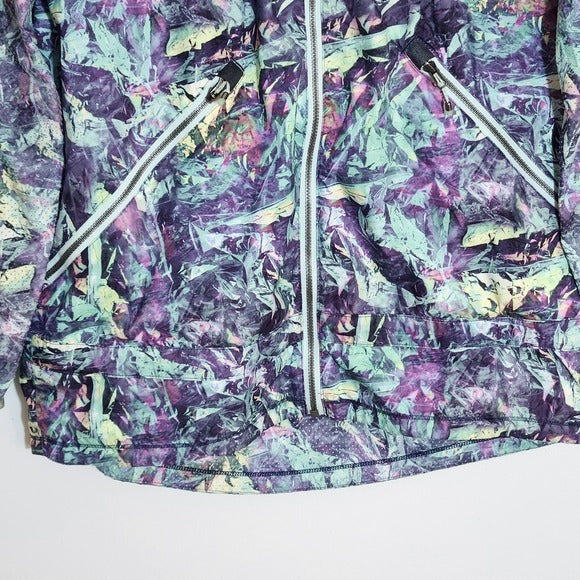 Lululemon Green and Purple Print Pack It Up Packable Jacket Size 4