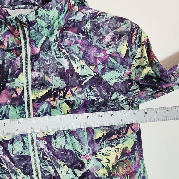 Lululemon Green and Purple Print Pack It Up Packable Jacket Size 4