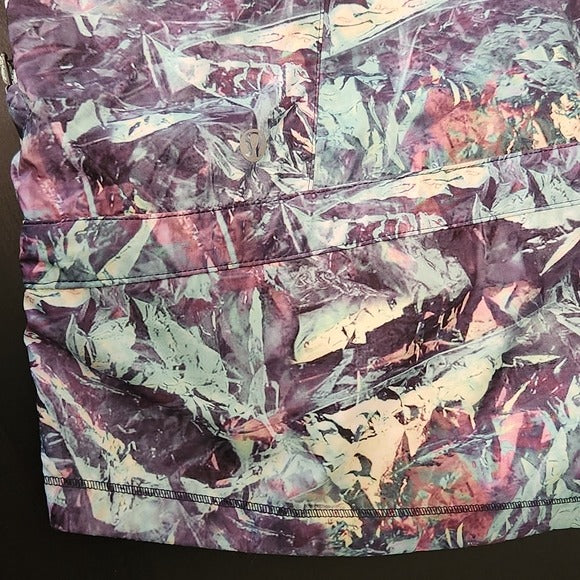 Lululemon Green and Purple Print Pack It Up Packable Jacket Size 4