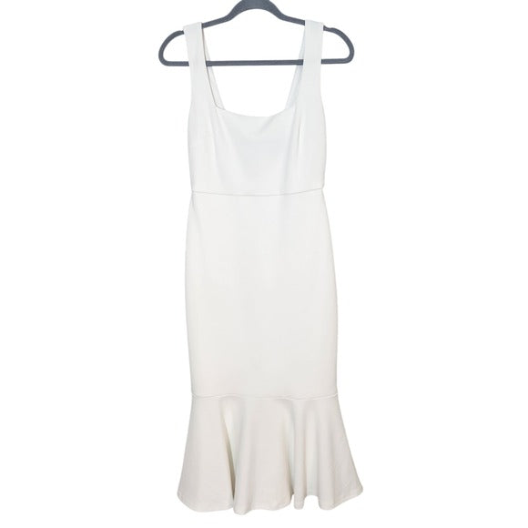 Lulus White Square Neck Sleeveless Midi Dress Size Small