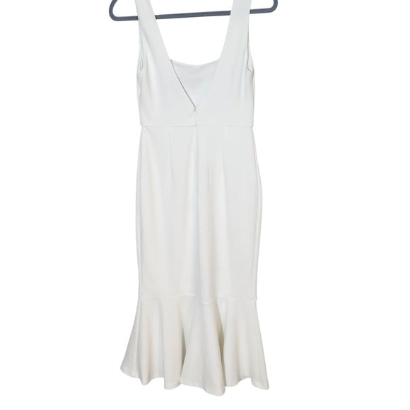 Lulus White Square Neck Sleeveless Midi Dress Size Small