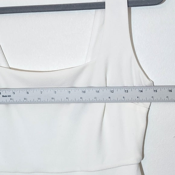 Lulus White Square Neck Sleeveless Midi Dress Size Small