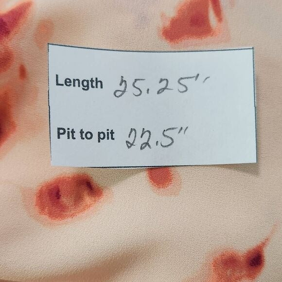 Worthington Pink Abstract Floral Print Wrap Blouse Size XL Pink Wrap Top