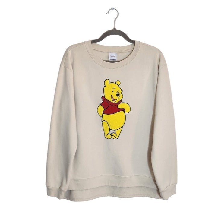 Disney Cream Winnie the Pooh Sweatshirt Crew Neck Size XL