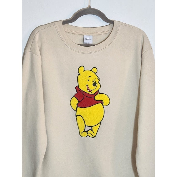 Disney Cream Winnie the Pooh Sweatshirt Crew Neck Size XL